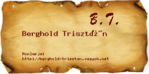 Berghold Trisztán névjegykártya
